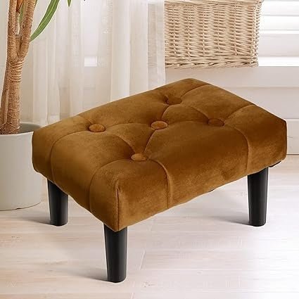 Malvina Rectangle Shape Fabric Ottoman Puffy for Foot Rest Home Furniture - Torque India